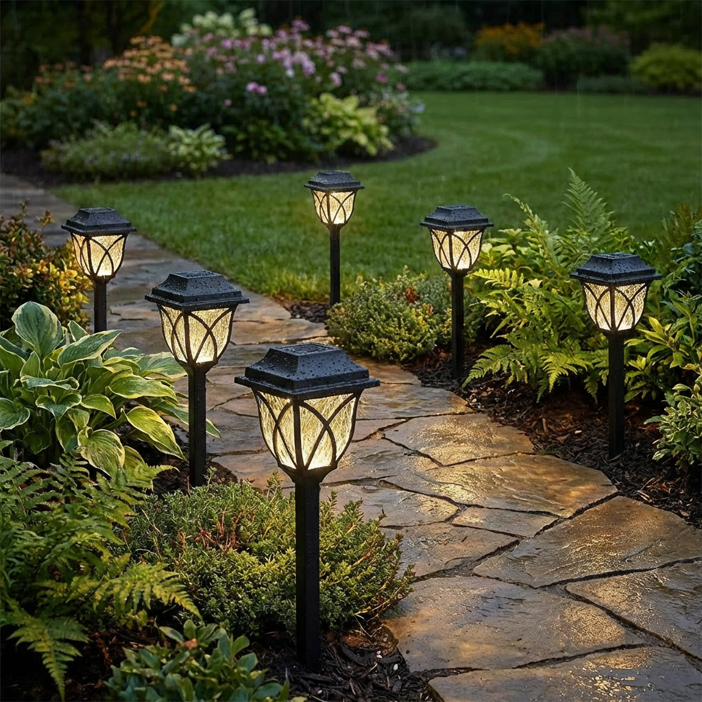 Zonne-energie LED-padverlichting met schemeringsensor voor tuinpaden
