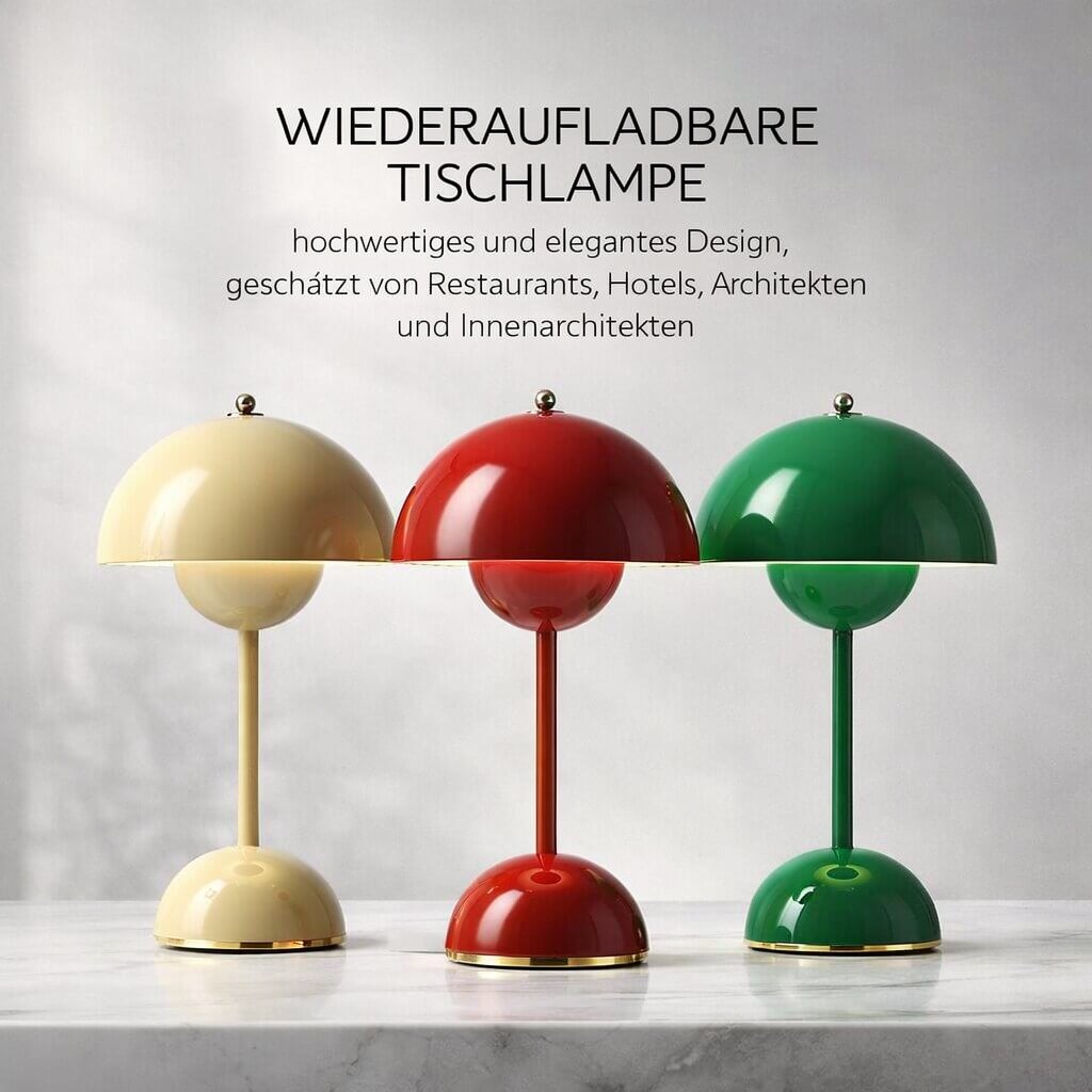 Draadloze LED-tafellamp met accu – dimbaar, warmwit licht