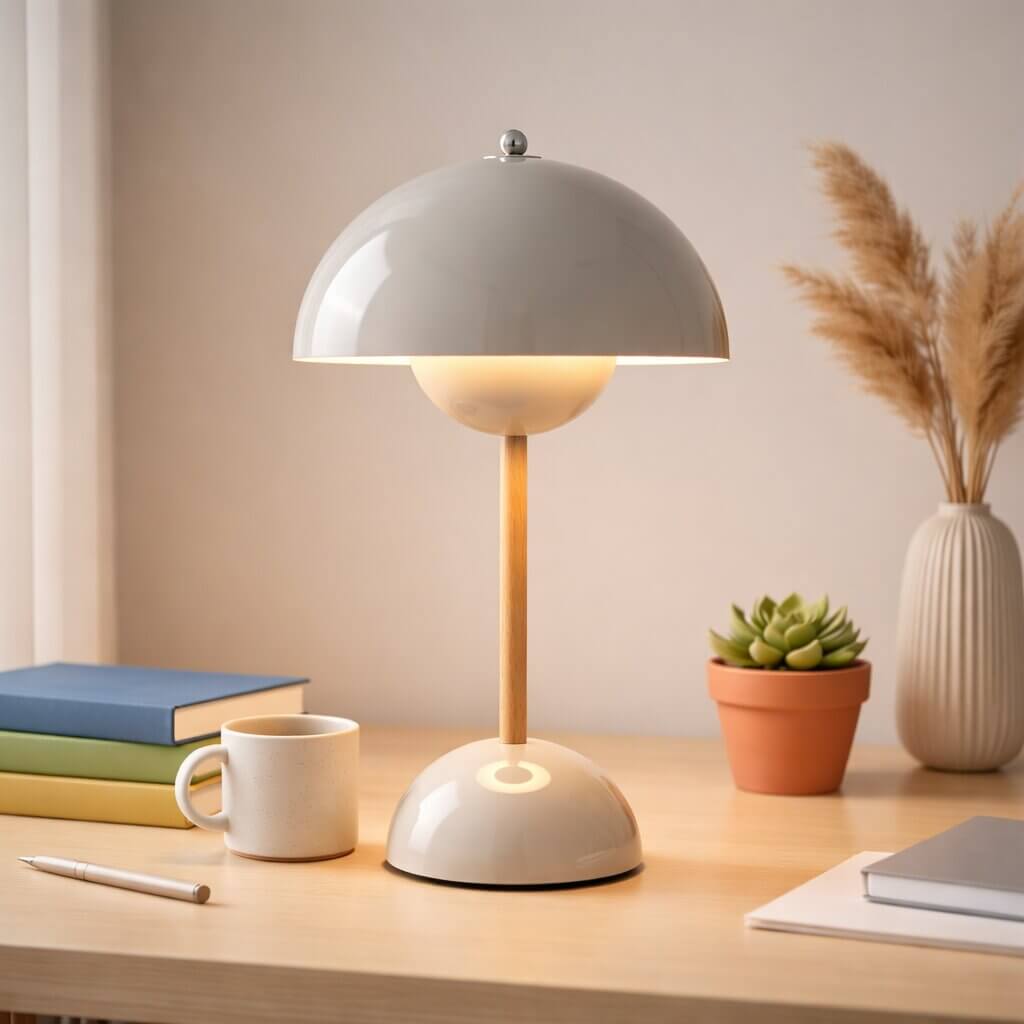 Draadloze LED-tafellamp met accu – dimbaar, warmwit licht