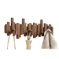 Kapstok met magnetische klapbare haken – hout en modern design