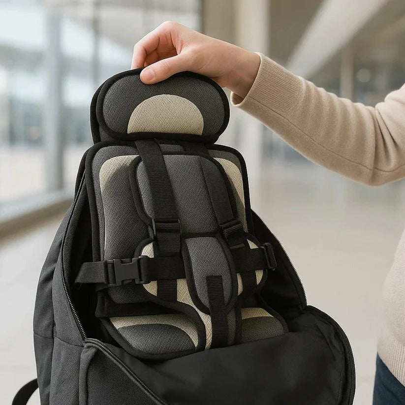 Opvouwbare kinderzitje voor onderweg met vijfpuntsgordel