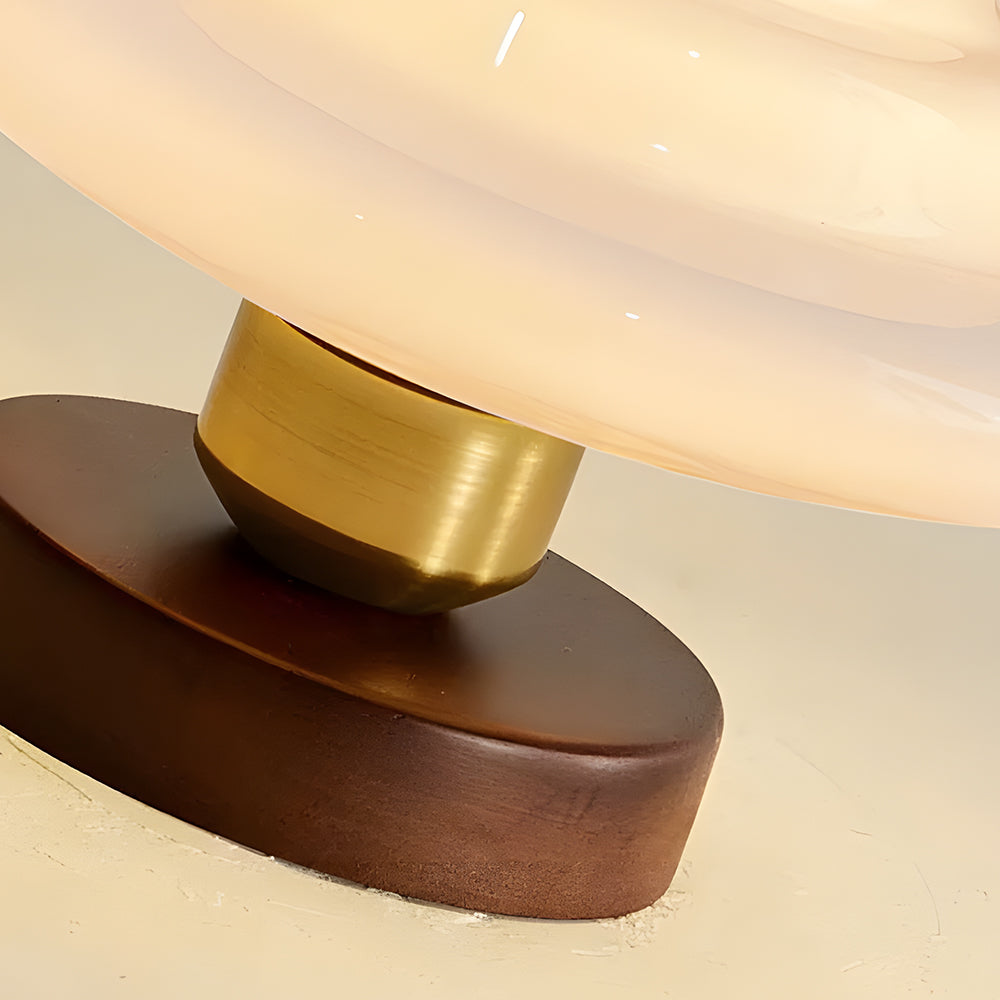 Plafondlamp Walnoothouten Glas Scandinavisch E27 Woonruimtes