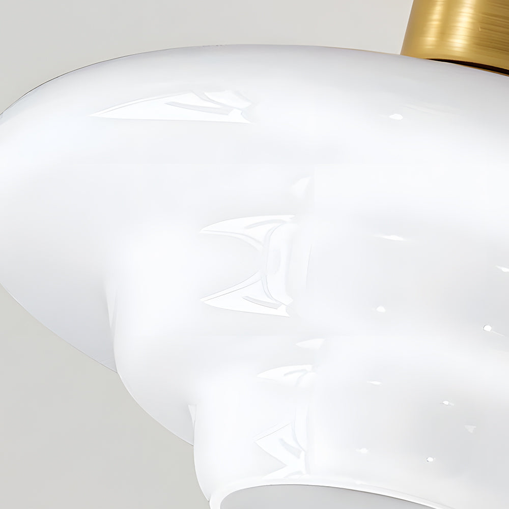 Plafondlamp gang van walnoothout met glas – plat en stijlvol