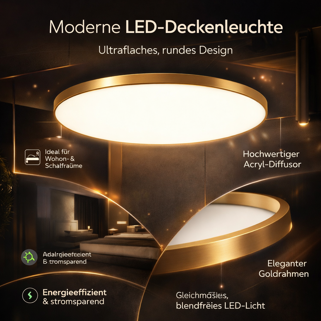 Ronde LED plafondlamp plat – modern voor woon- en slaapkamer