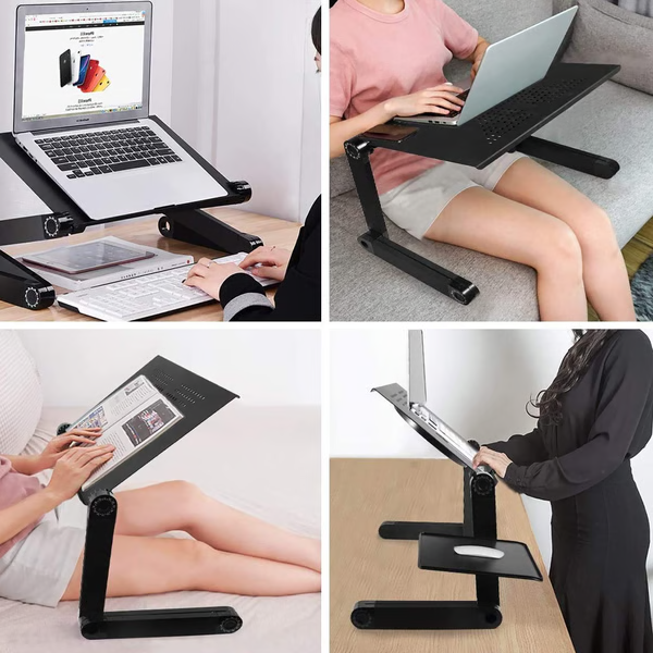 Aluminium laptopstandaard verstelbaar met geventileerde plaat