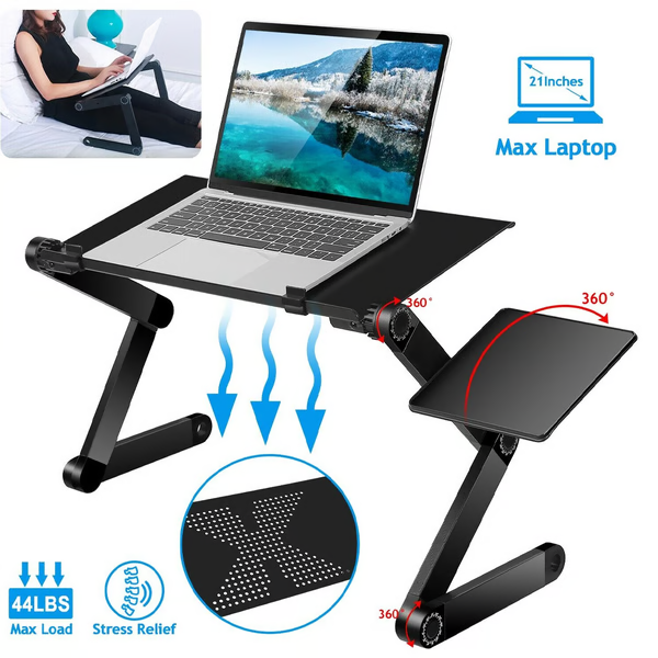 Aluminium laptopstandaard verstelbaar met geventileerde plaat