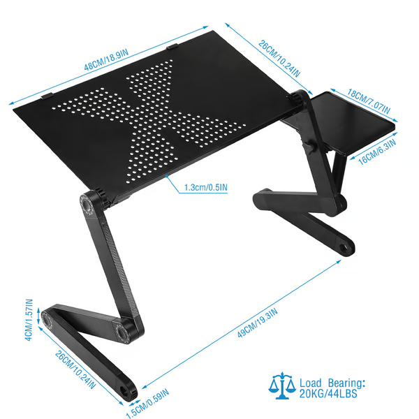 Aluminium laptopstandaard verstelbaar met geventileerde plaat