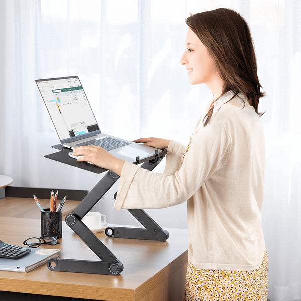 Aluminium laptopstandaard verstelbaar met geventileerde plaat