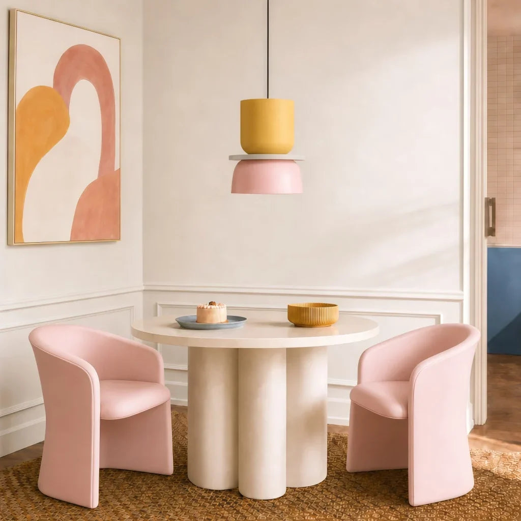 Noordse hanglamp met kleurblok-design voor moderne ruimtes