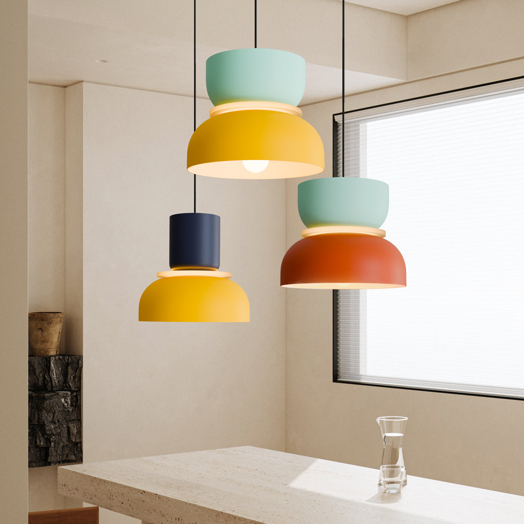 Noordse hanglamp met kleurblok-design voor moderne ruimtes