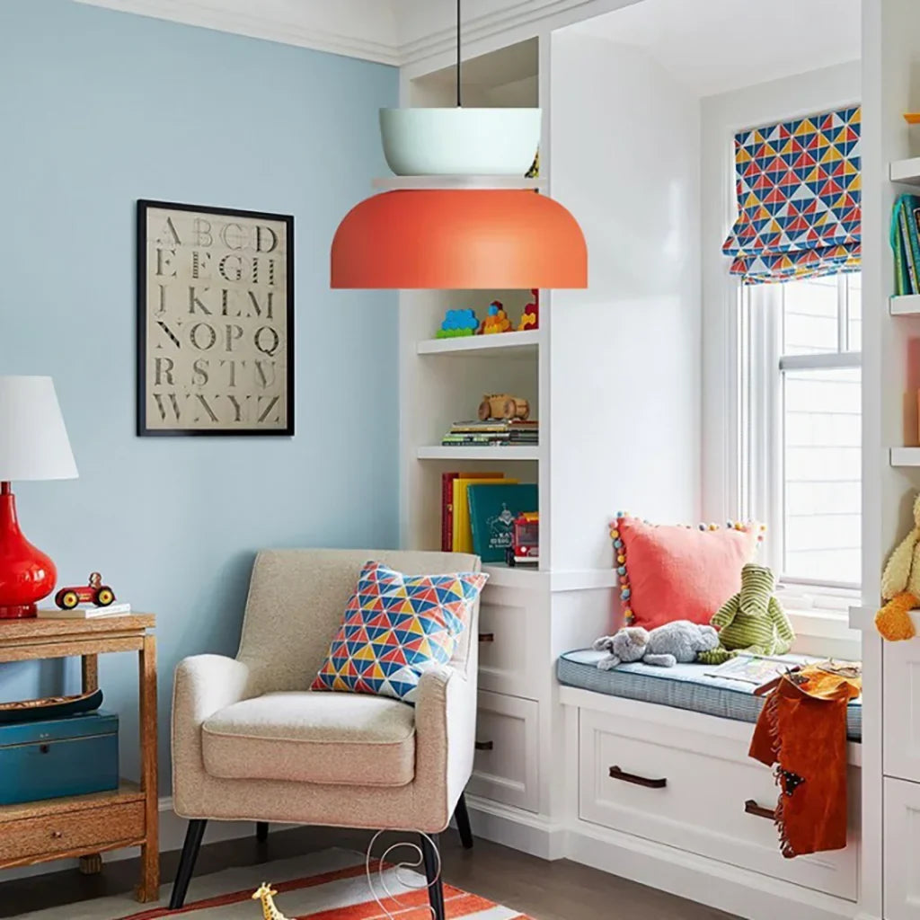 Noordse hanglamp met kleurblok-design voor moderne ruimtes