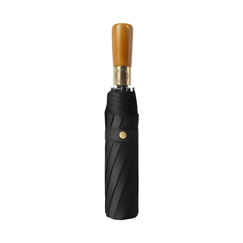 Automatische opvouwbare paraplu met houten handvat – windproof