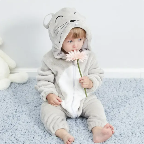 Baby romper met tiermotief – zacht, ademend en comfortabel