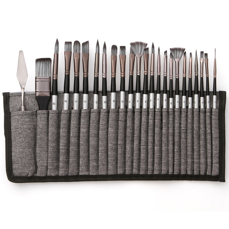 Professionele Penselenset 24 Stuks met Paletmes – Acryl, Aquarel & Olieverf