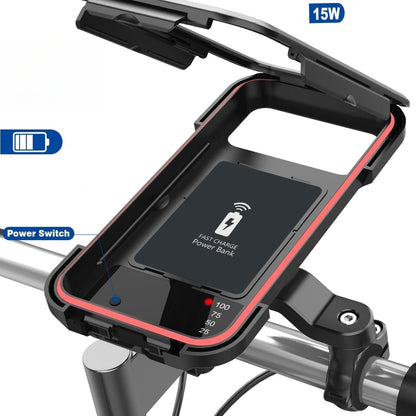 Waterdichte Fiets Telefoonhouder met Draadloos Opladen 15W