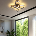 LED Plafondlamp Klaverblad dimbaar zwart 30 cm woonkamer