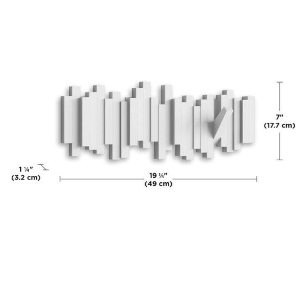 Kapstok met magnetische klapbare haken – hout en modern design