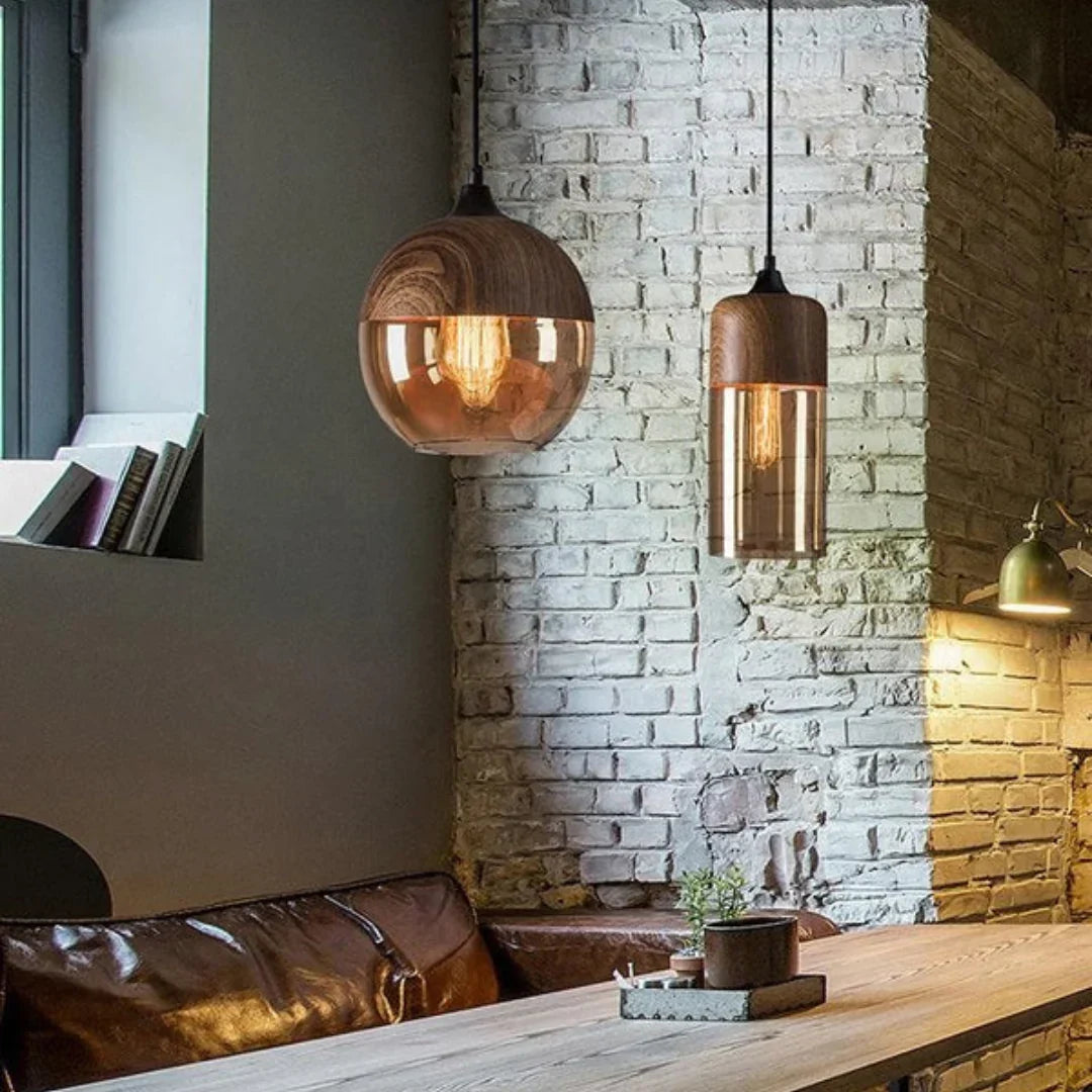 Scandinavisch design glas & metaal met houtlook