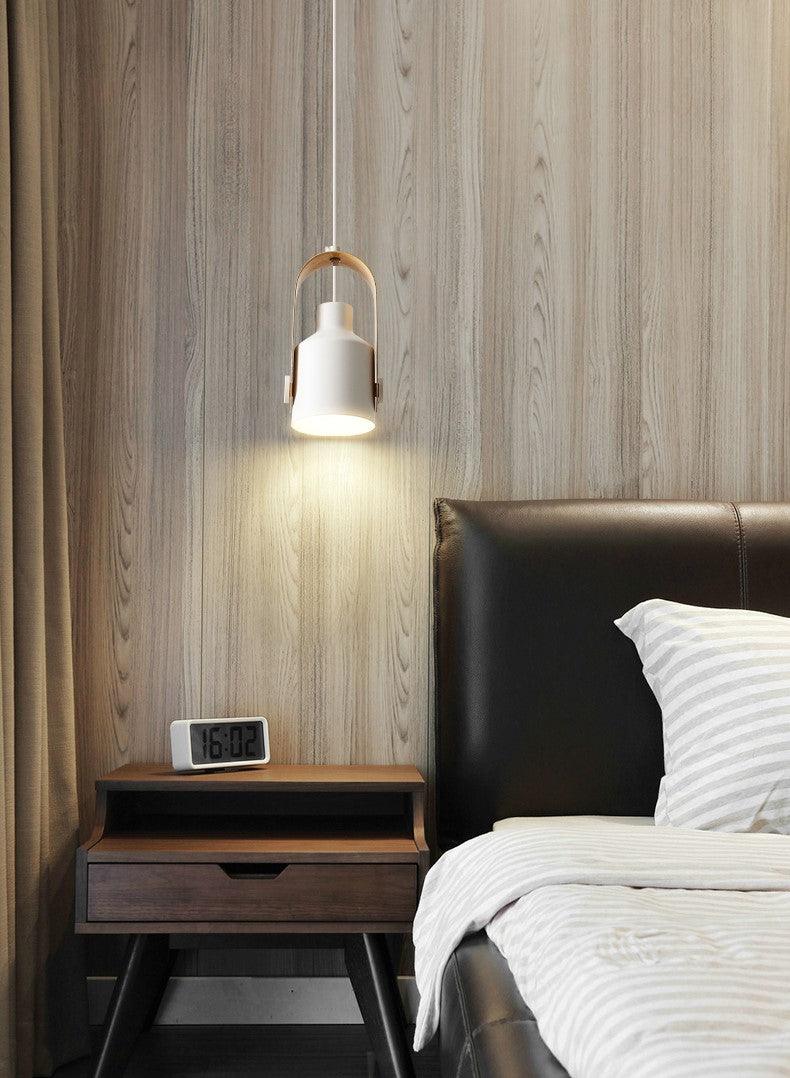 Hanglamp met houtlook – Scandinavische spot voor gerichte verlichting