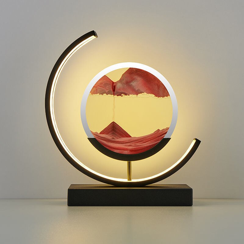 LED tafellamp met bewegend zandlandschap – decoratief sfeerlich