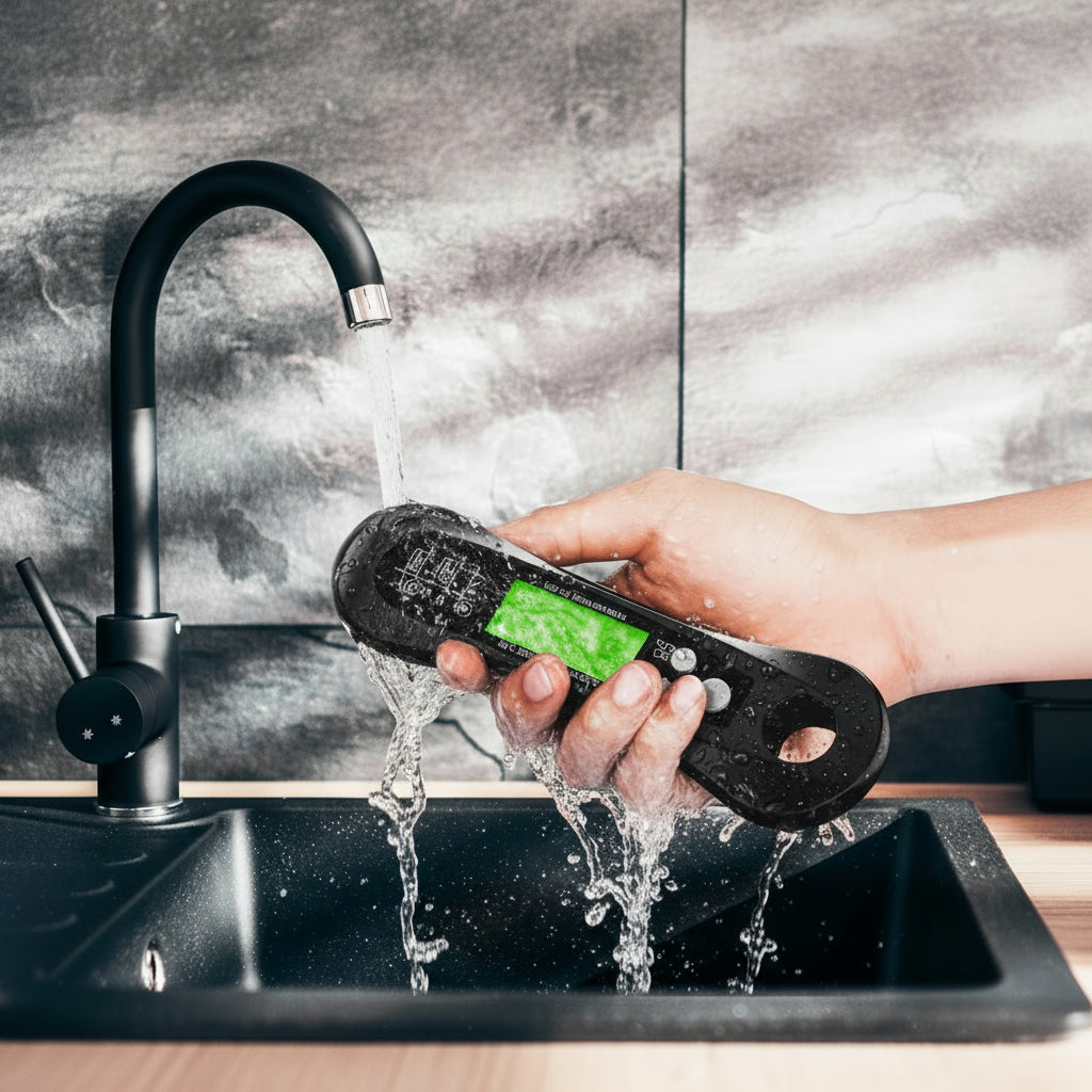 Digitale vleesthermometer met inklapbare sonde en LED-display