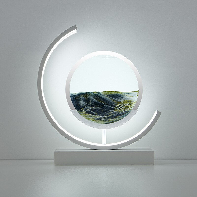 LED tafellamp met bewegend zandlandschap – decoratief sfeerlich