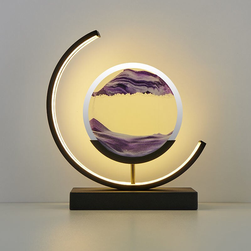 LED tafellamp met bewegend zandlandschap – decoratief sfeerlich