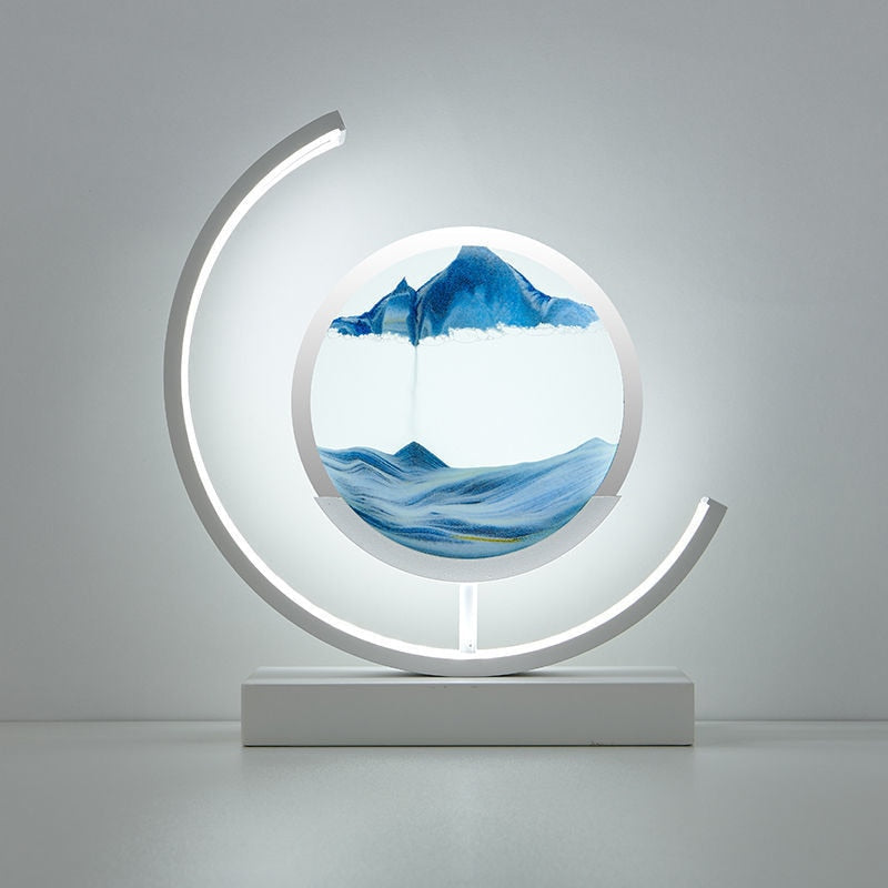 LED tafellamp met bewegend zandlandschap – decoratief sfeerlich