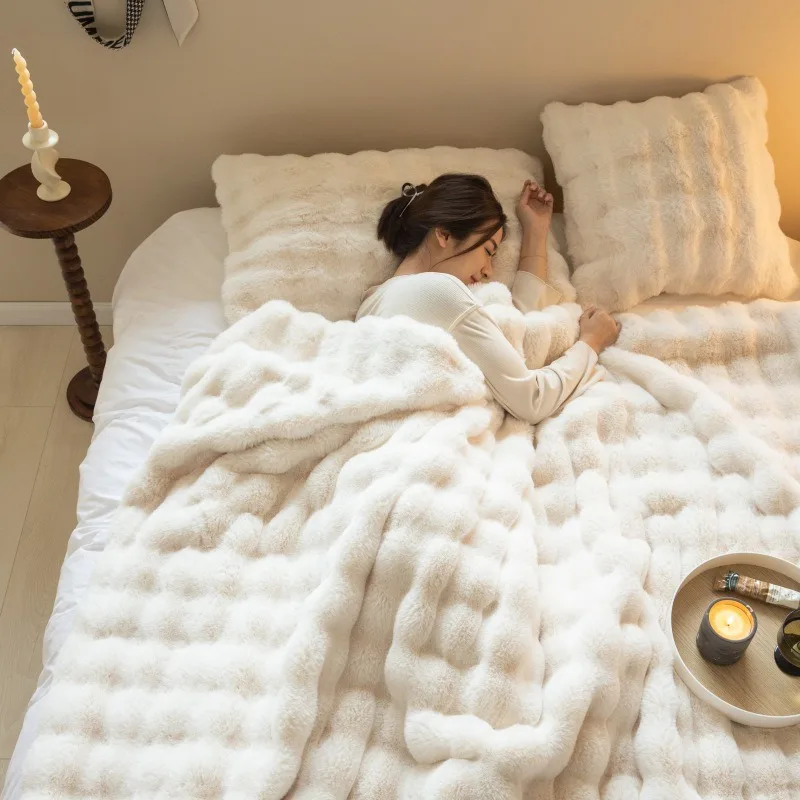Extra dikke fluffy deken voor bank en bed – warm en zacht