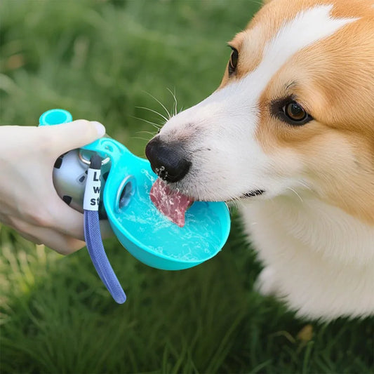 Roestvrijstalen Honden Drinkfles met Afneembare Siliconen Drinkbak – 285 ml