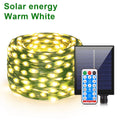 Zonne-energie Lichtsnoer 100M – 800 LEDs met Afstandsbediening & 8 Modi