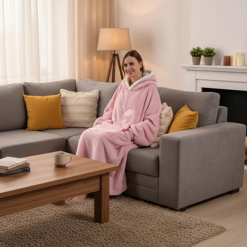 Oversized fleece hoodie met capuchon – zacht en comfortabel