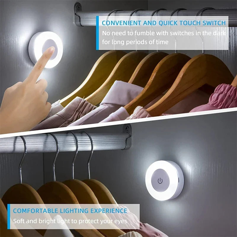 Oplaadbaar LED-nachtlampje met aanraakbediening en magnetische bevestiging
