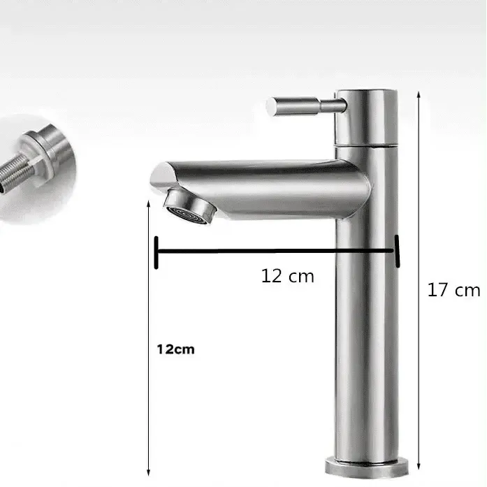 Eéngreeps badkamerkraan van roestvrij staal – modern design