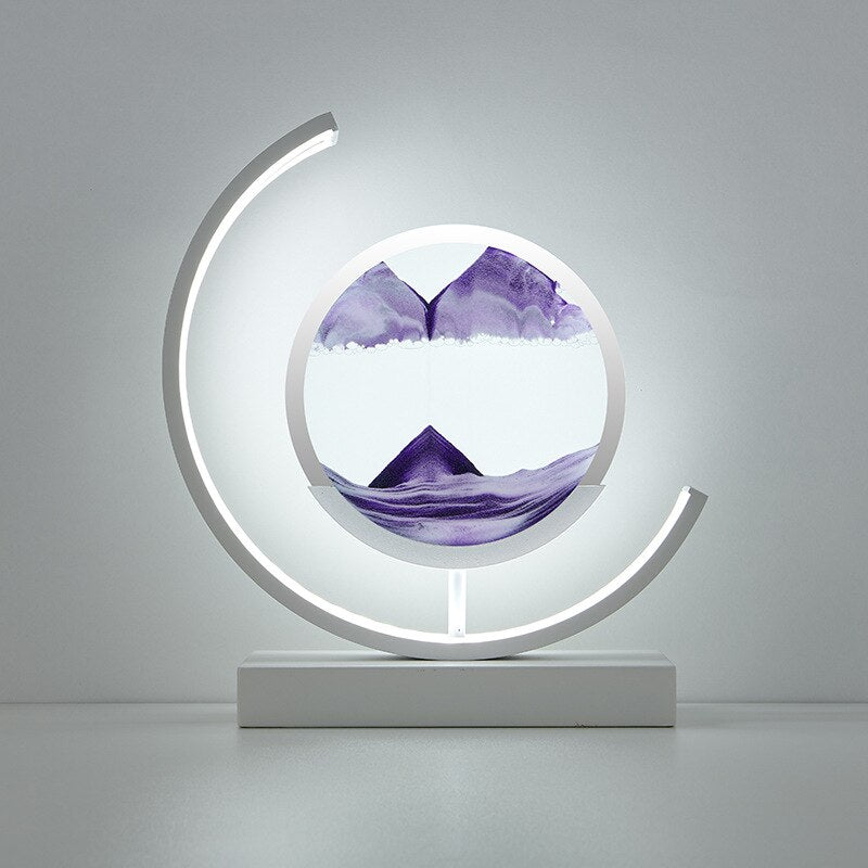 LED tafellamp met bewegend zandlandschap – decoratief sfeerlich