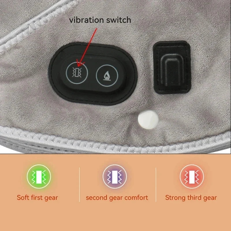 Verwarmend nek- en schouderkussen met vibratie – USB