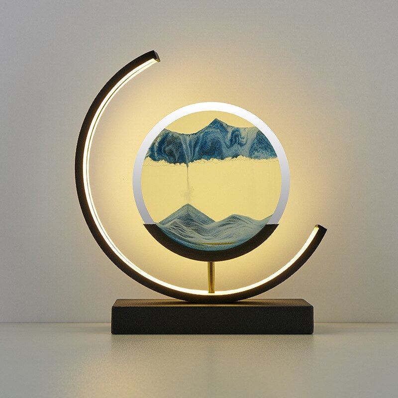 LED tafellamp met bewegend zandlandschap – decoratief sfeerlich