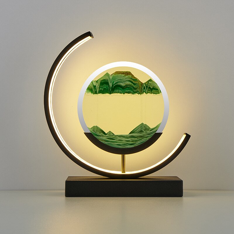 LED tafellamp met bewegend zandlandschap – decoratief sfeerlich