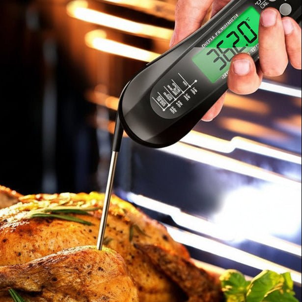Digitale vleesthermometer met inklapbare sonde en LED-display