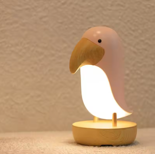 Oplaadbare nachtlamp in vogeldesign van hout