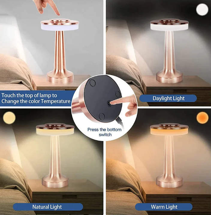 Draadloze LED-tafellamp met dimbaar licht – flexibel inzetbaar