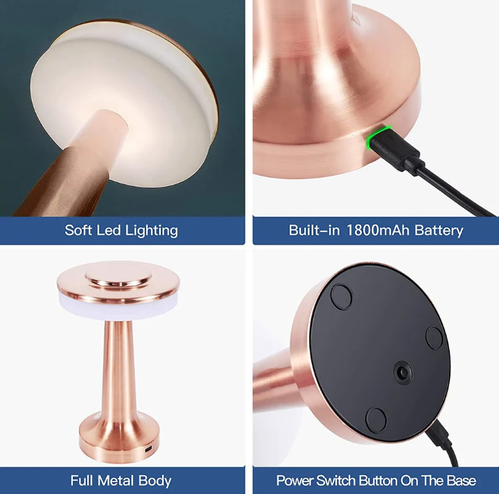 Draadloze LED-tafellamp met dimbaar licht – flexibel inzetbaar