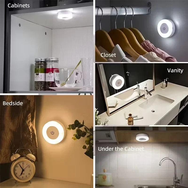 Oplaadbaar LED-nachtlampje met aanraakbediening en magnetische bevestiging