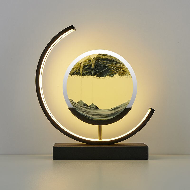 LED tafellamp met bewegend zandlandschap – decoratief sfeerlich