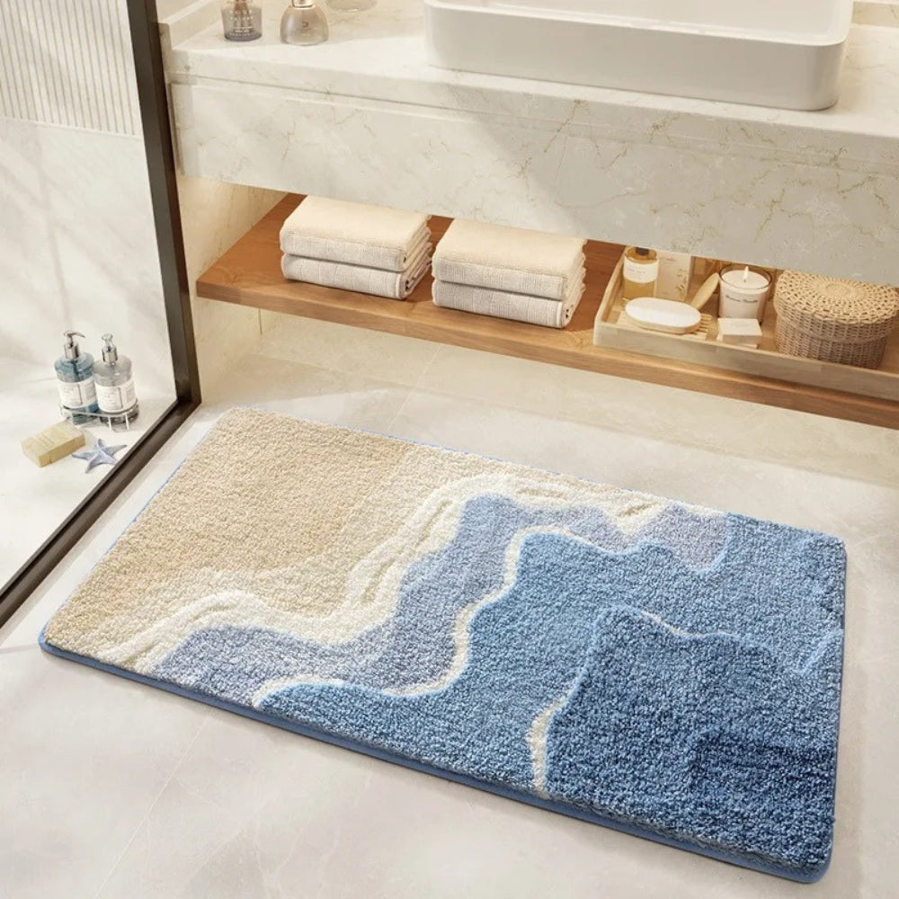 Badmat met kustdesign – zacht, absorberend en antislip