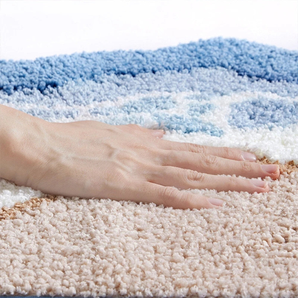 Badmat met kustdesign – zacht, absorberend en antislip