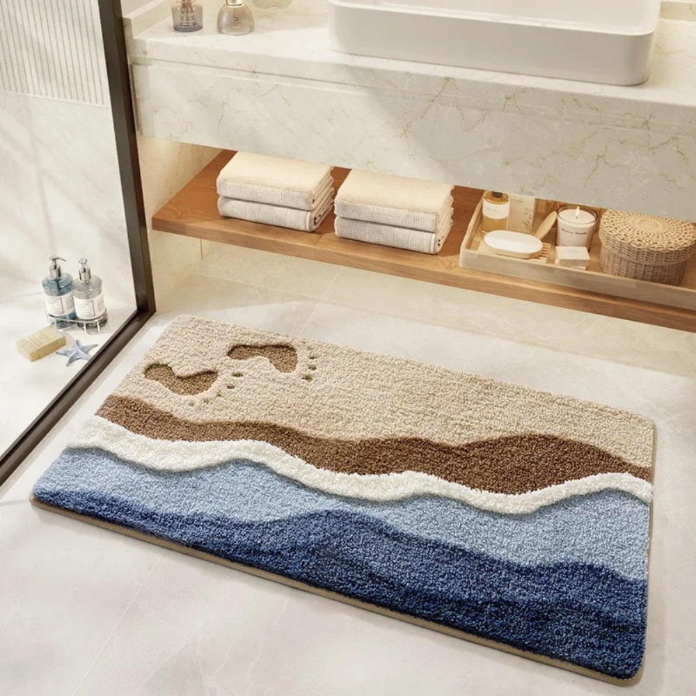 Badmat met kustdesign – zacht, absorberend en antislip