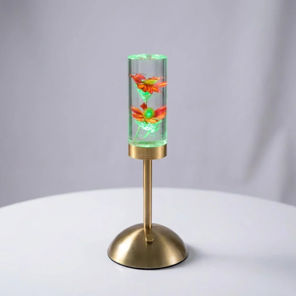 Draadloze LED tafellamp met kleurwisseling en bloemen decoratie