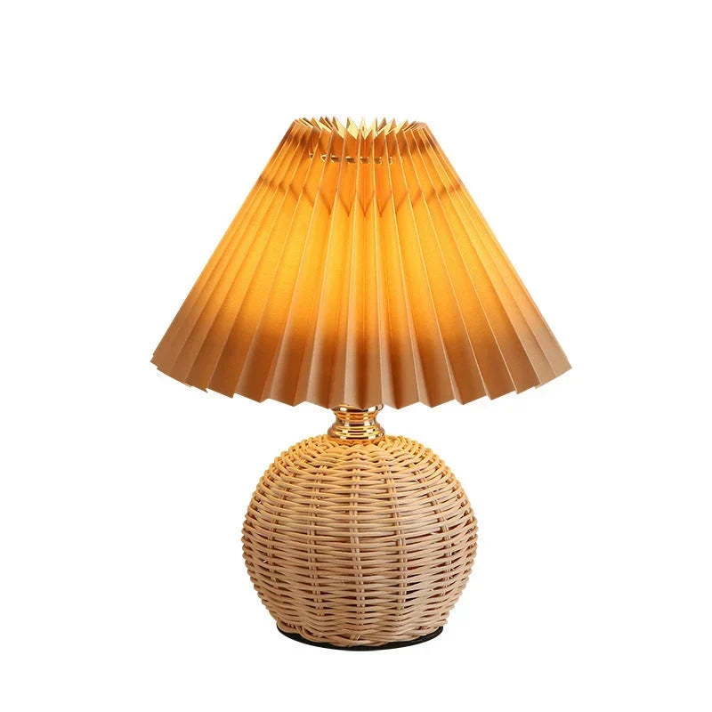 met rattanvoet en stoffen kap – USB-gevoed