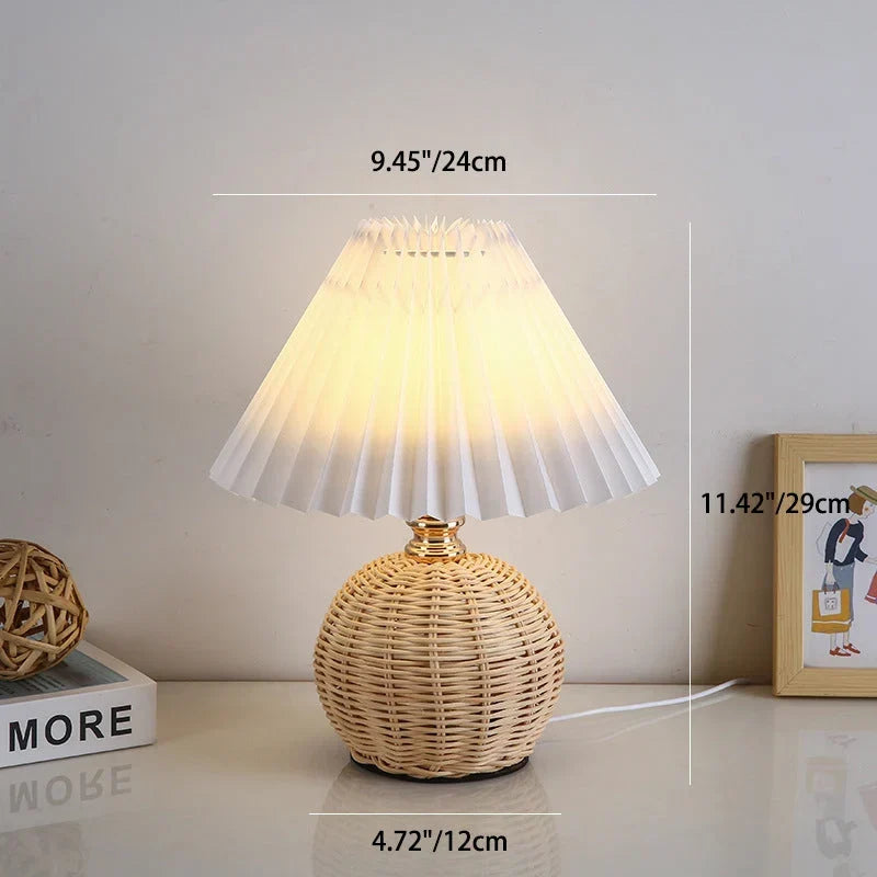 met rattanvoet en stoffen kap – USB-gevoed